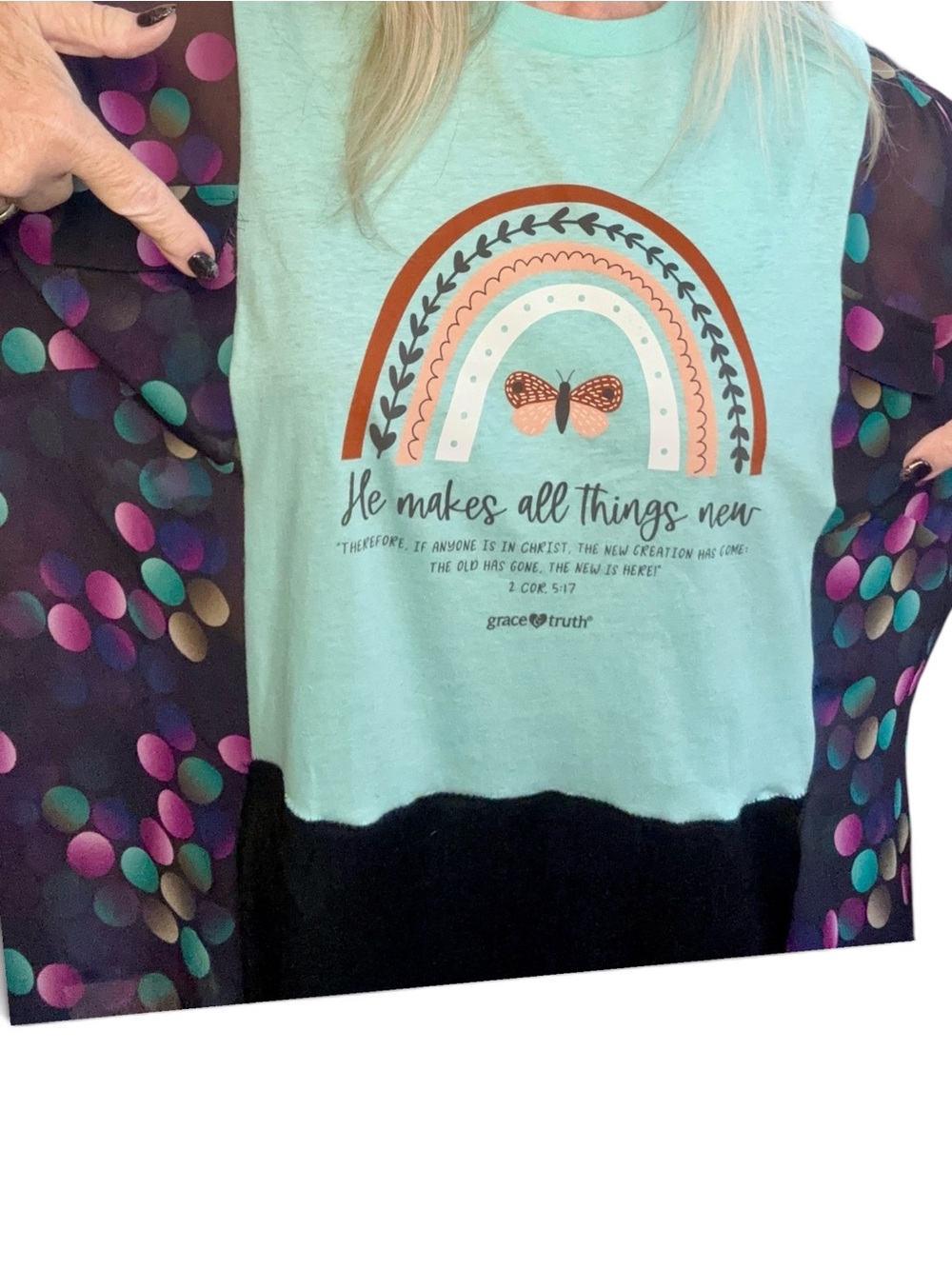 Religious Upcycle Tunic - Picture 3 of 5